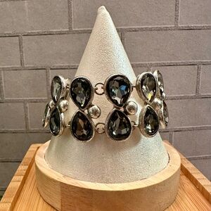 Smoky gray crystal gem bracelet